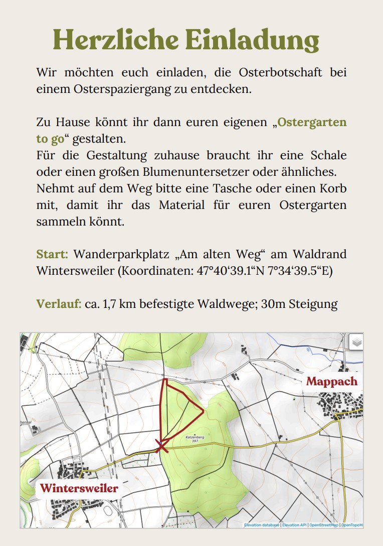 Flyer zum Osterweg.