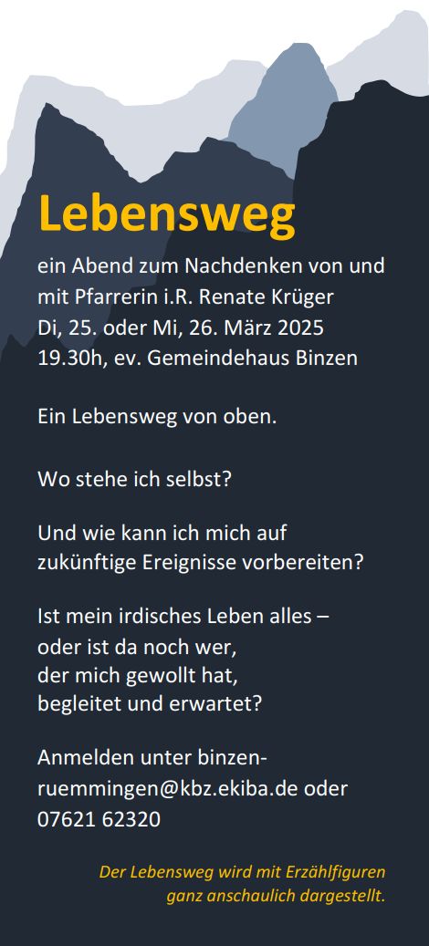 Flyer zum Lebensweg-Abend.