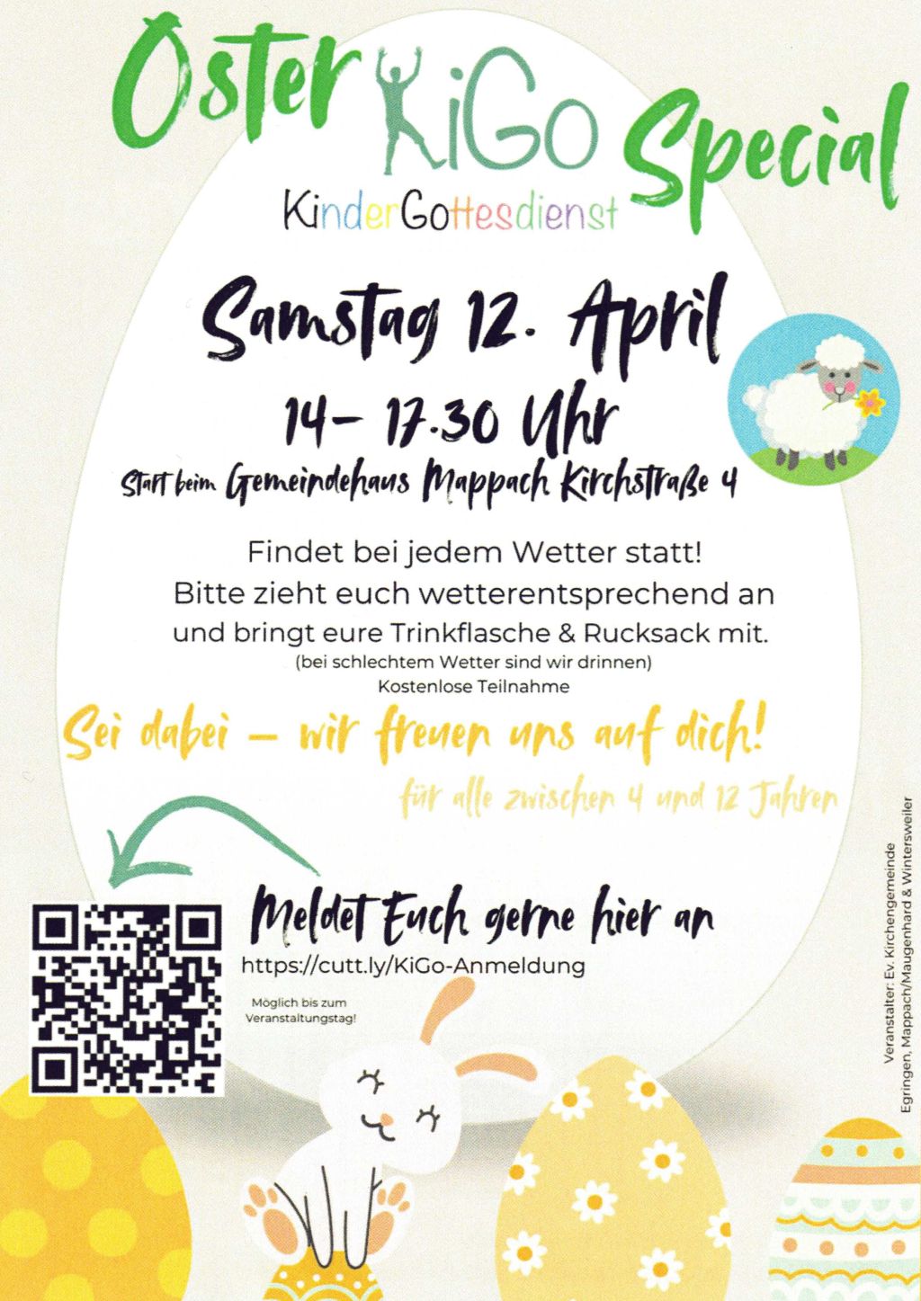 Flyer zum Oster KiGo Special 2025.